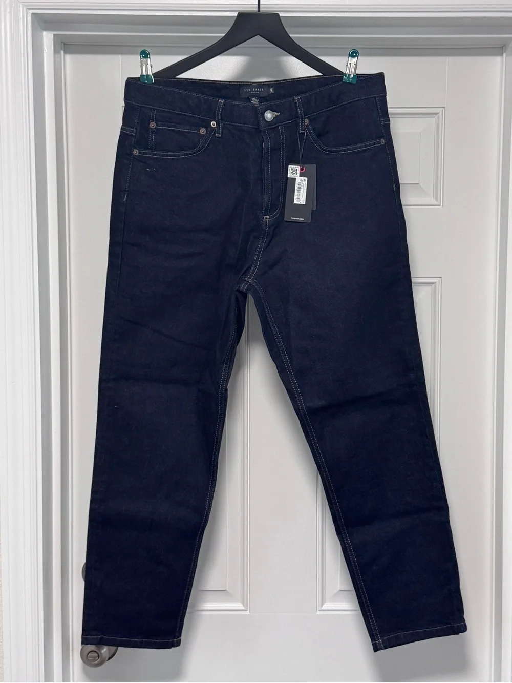 Ted Baker Dyllon Tapered Fit Stretch Jeans Dark Blue Mens Size 34R New With Tags